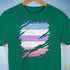 Bigender Pride Flag Ripped Reveal Premium Unisex T-Shirt