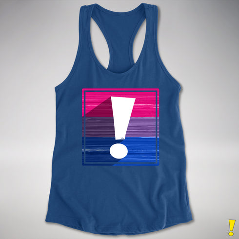 Bisexual Pride Flag Exclamation Point Racerback Tank - Royal