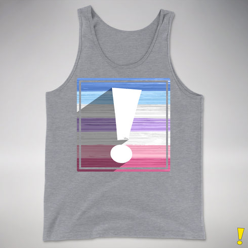 Bigender Pride Flag Exclamation Point Premium Tank Top - Grey Heather