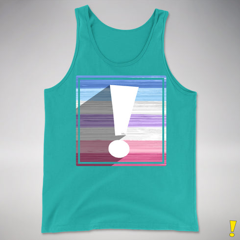 Bigender Pride Flag Exclamation Point Premium Tank Top - Teal