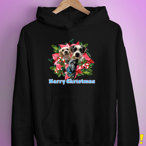 Custom Holiday Joy T-Shirt Hoodie - Black