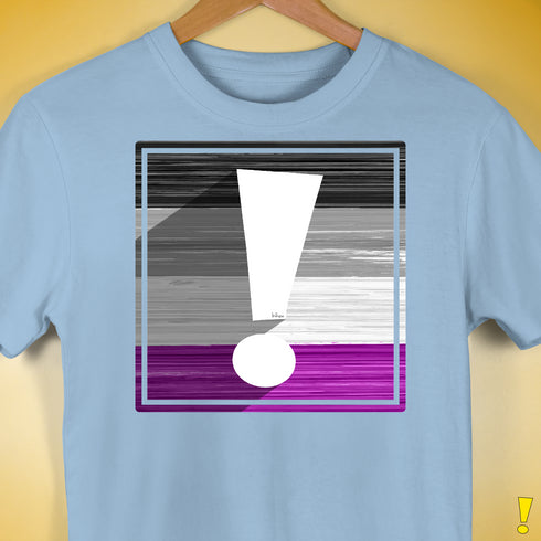Asexual Pride Flag Exclamation Point Premium Unisex T-Shirt - Baby Blue