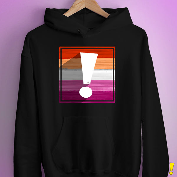Lesbian Pride Flag Exclamation Point Hoodie