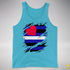 Leather Pride Flag Ripped Reveal Premium Tank Top