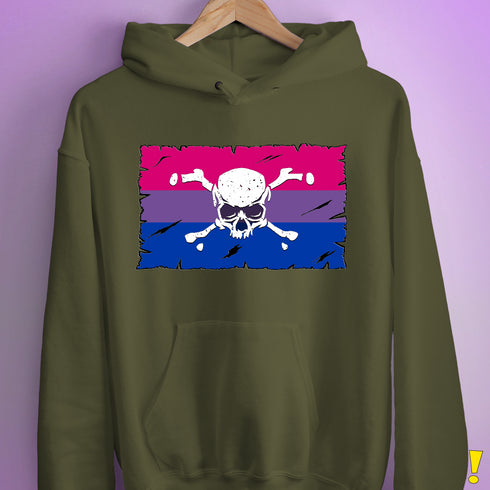 Bisexual Pride Pirate Flag Hoodie - Army
