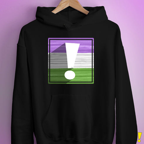 Genderqueer Pride Flag Exclamation Point Hoodie