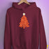 Funny Bacon and Egg Christmas Tree Hoodie - Maroon