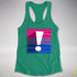 Bisexual Pride Flag Exclamation Point Racerback Tank - Kelly Green