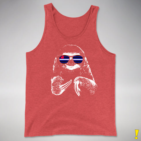 Pride Sloth Leather Flag Sunglasses Premium Tank Top