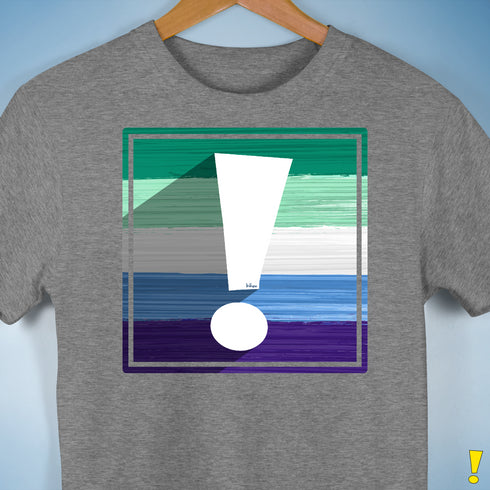 Gay Male Pride Flag Exclamation Point Premium Unisex T-Shirt