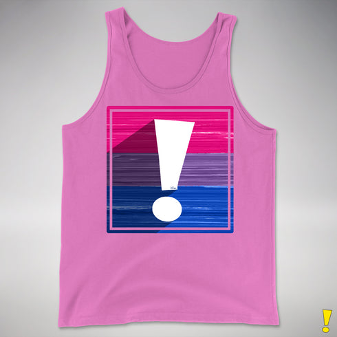 Bisexual Pride Flag Exclamation Point Premium Tank Top - Neon Pink