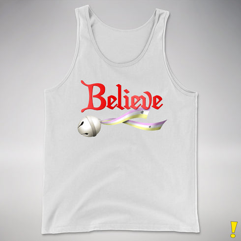 Believe Twink Pride Flag Jingle Bell Premium Tank Top - White