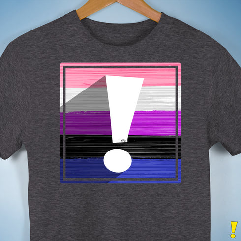 Genderfluid Pride Flag Exclamation Point Premium Unisex T-Shirt - Dark Grey Heather