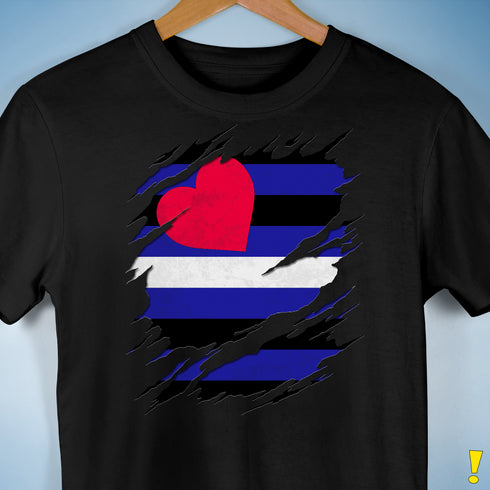 Leather Pride Flag Ripped Reveal Premium Unisex T-Shirt