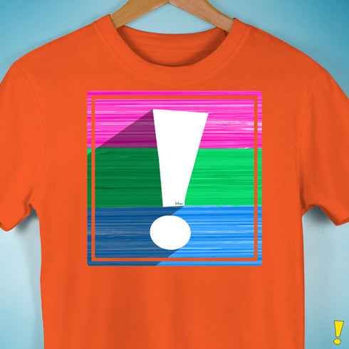 Polysexual Pride Flag Exclamation Point Premium Unisex T-Shirt - Orange