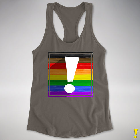 LGBTQ Philly Pride Flag Exclamation Point Racerback Tank