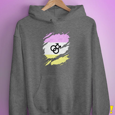 Twink Pride Flag Ripped Reveal Hoodie