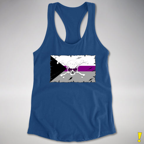 Demisexual Pride Pirate Flag Racerback Tank - Royal