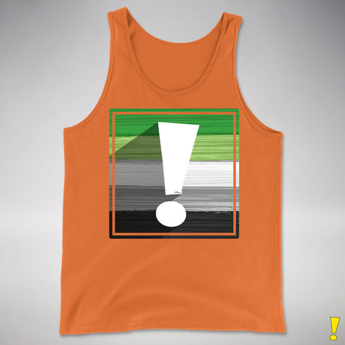 Aromantic Pride Flag Exclamation Point Premium Tank Top - Orange