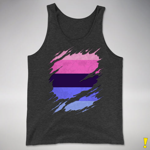 Omnisexual Pride Flag Ripped Reveal Premium Tank Top