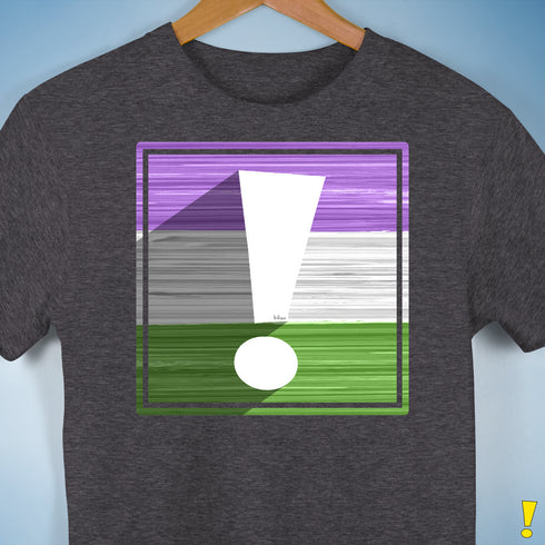Genderqueer Pride Flag Exclamation Point Premium Unisex T-Shirt - Dark Grey Heather