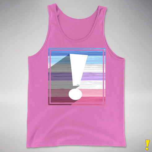 Bigender Pride Flag Exclamation Point Premium Tank Top - Neon Pink