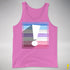 Bigender Pride Flag Exclamation Point Premium Tank Top - Neon Pink