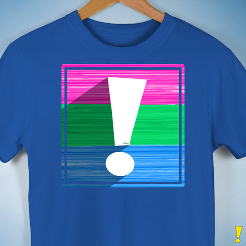 Polysexual Pride Flag Exclamation Point Premium Unisex T-Shirt - Royal Blue