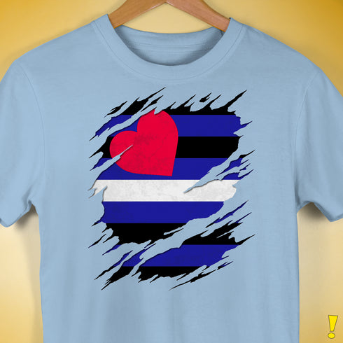 Leather Pride Flag Ripped Reveal Premium Unisex T-Shirt