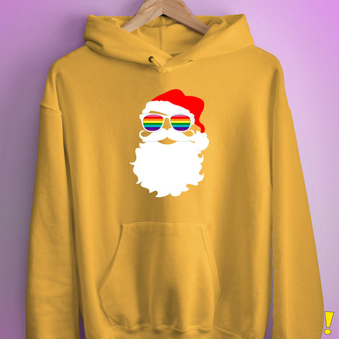 Santa’s Gilbert Baker LGBTQ Pride Flag Shades Hoodie - Mustard