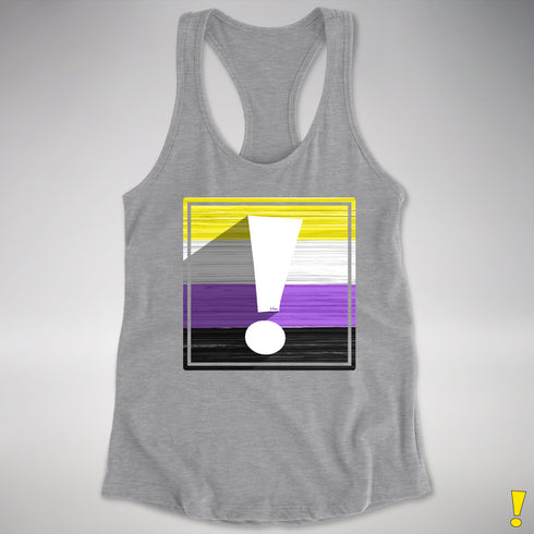 Nonbinary Pride Flag Exclamation Point Racerback Tank