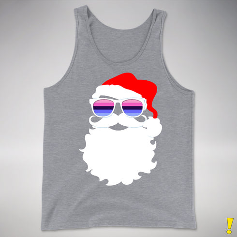 Santa’s Omnisexual Pride Flag Shades Premium Tank Top - Grey Heather