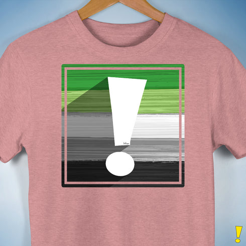 Aromantic Pride Flag Exclamation Point Premium Unisex T-Shirt - Mauve Heather
