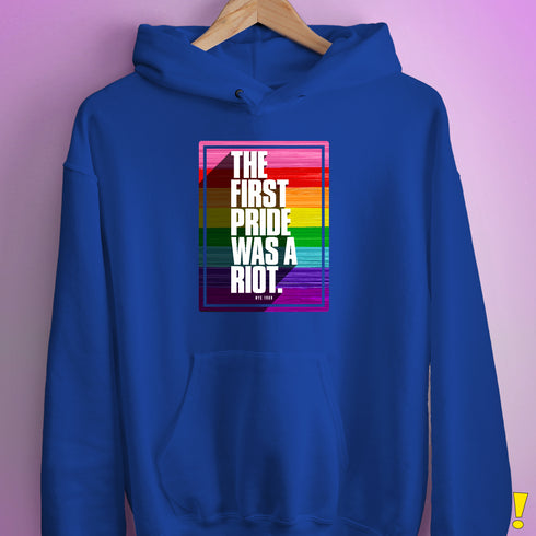 The First Pride Was a Riot - Original 8-Stripe LGBTQ Pride Hoodie