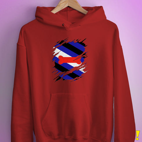 Puppy Pride Flag Ripped Reveal Hoodie