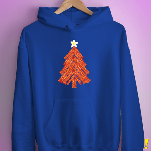 Funny Bacon and Egg Christmas Tree Hoodie - Royal Blue