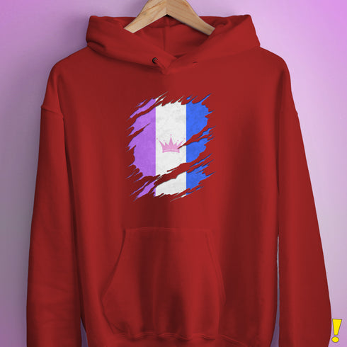 Drag Pride Flag Ripped Reveal Hoodie