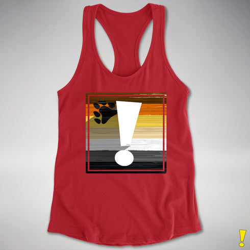 Bear Pride Flag Exclamation Point Racerback Tank - Red
