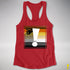 Bear Pride Flag Exclamation Point Racerback Tank - Red