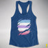 Bigender Pride Flag Ripped Reveal Racerback Tank