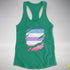 Bigender Pride Flag Ripped Reveal Racerback Tank