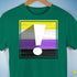 Nonbinary Pride Flag Exclamation Point Premium Unisex T-Shirt - Kelly Green