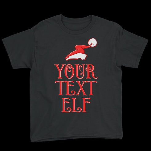 Personalized Elf Family Youth Tee - Black