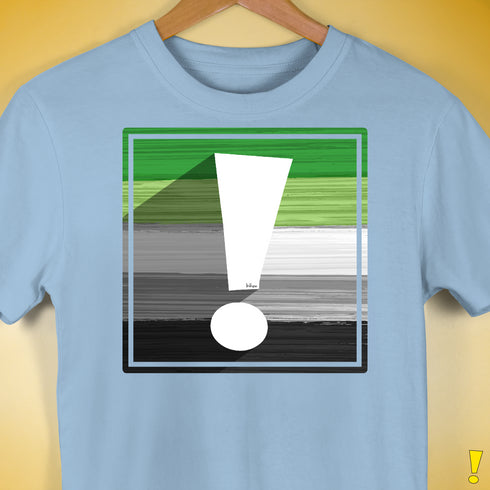 Aromantic Pride Flag Exclamation Point Premium Unisex T-Shirt - Baby Blue