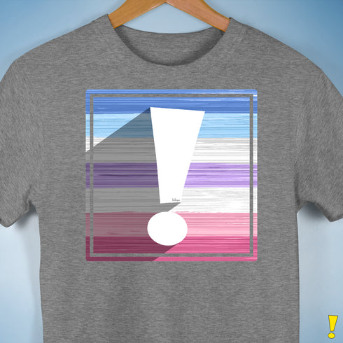 Bigender Pride Flag Exclamation Point Premium Unisex T-Shirt - Grey Heather