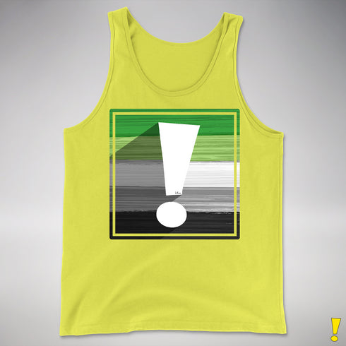 Aromantic Pride Flag Exclamation Point Premium Tank Top - Neon Yellow