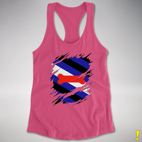 Puppy Pride Flag Ripped Reveal Racerback Tank