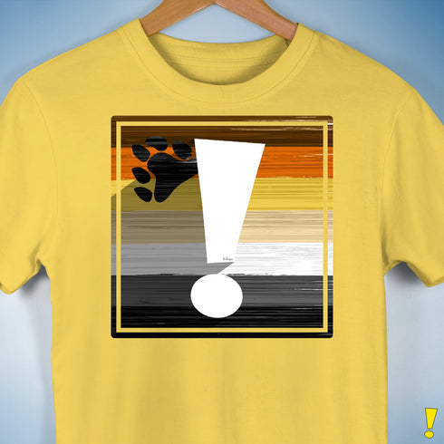 Bear Pride Flag Exclamation Point Premium Unisex T-Shirt - Yellow