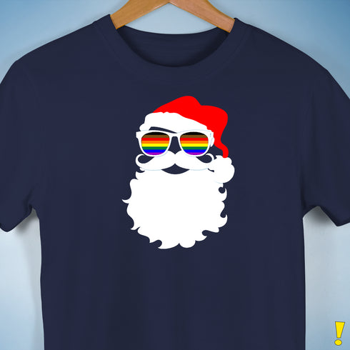 Santa’s LGBTQ Philly Pride Flag Shades Premium Unisex T-Shirt - Navy