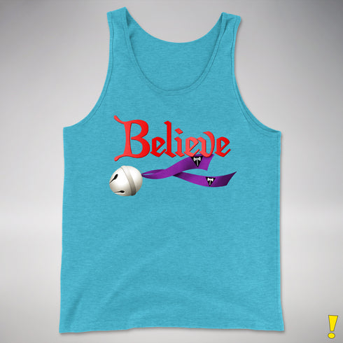 Believe Lesbian Labrys Pride Flag Jingle Bell Premium Tank Top - Aqua Triblend